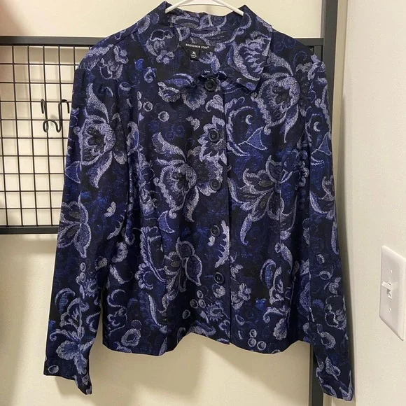 NWOT | vintage Briggs New York women’s blue floral blazer — XL - Picture 1 of 4
